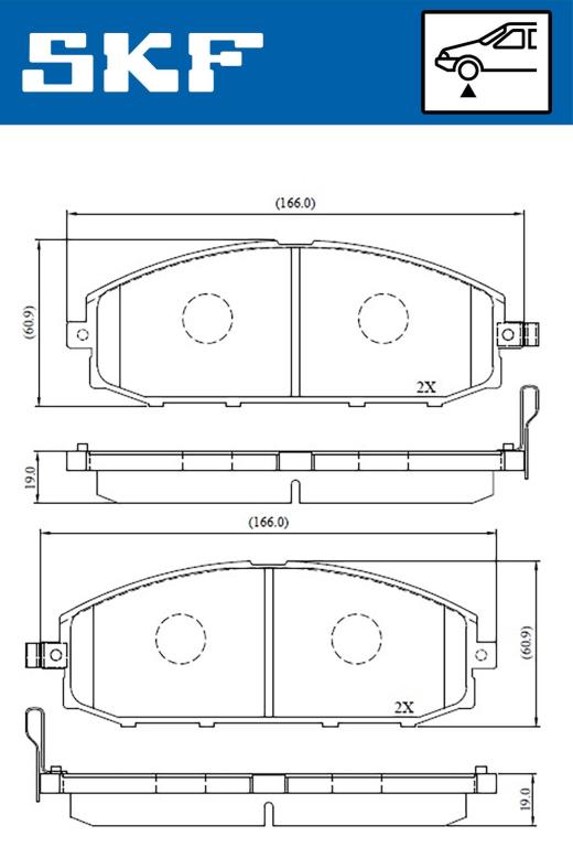 Jogo de 4 pastilhas de travão SKF ref. VKBP 80509 A