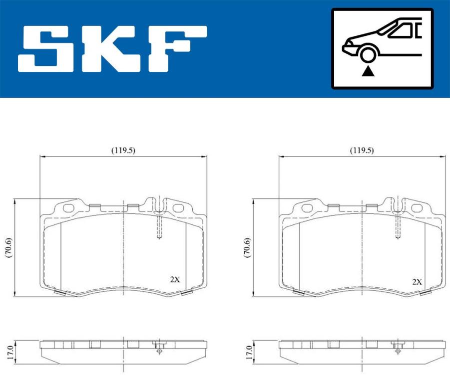 Jogo de 4 pastilhas de travão SKF ref. VKBP 80513