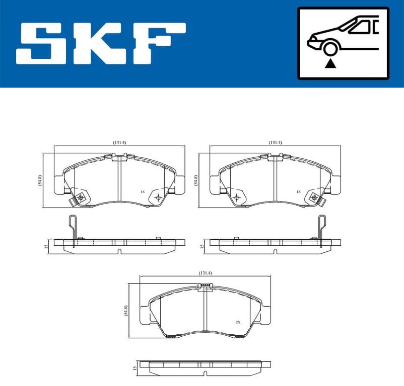 Jogo de 4 pastilhas de travão SKF ref. VKBP 80521 A
