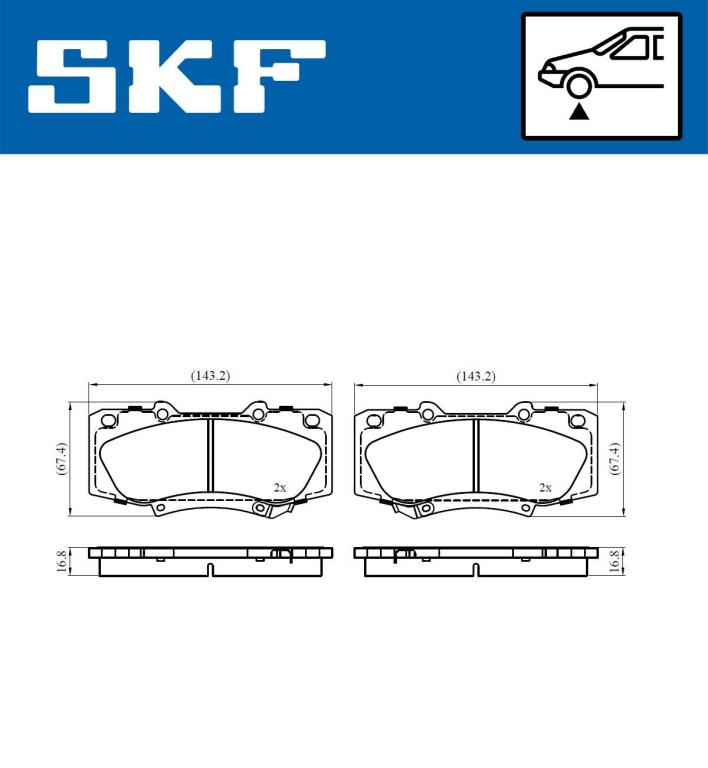 Jogo de 4 pastilhas de travão SKF ref. VKBP 80523 A