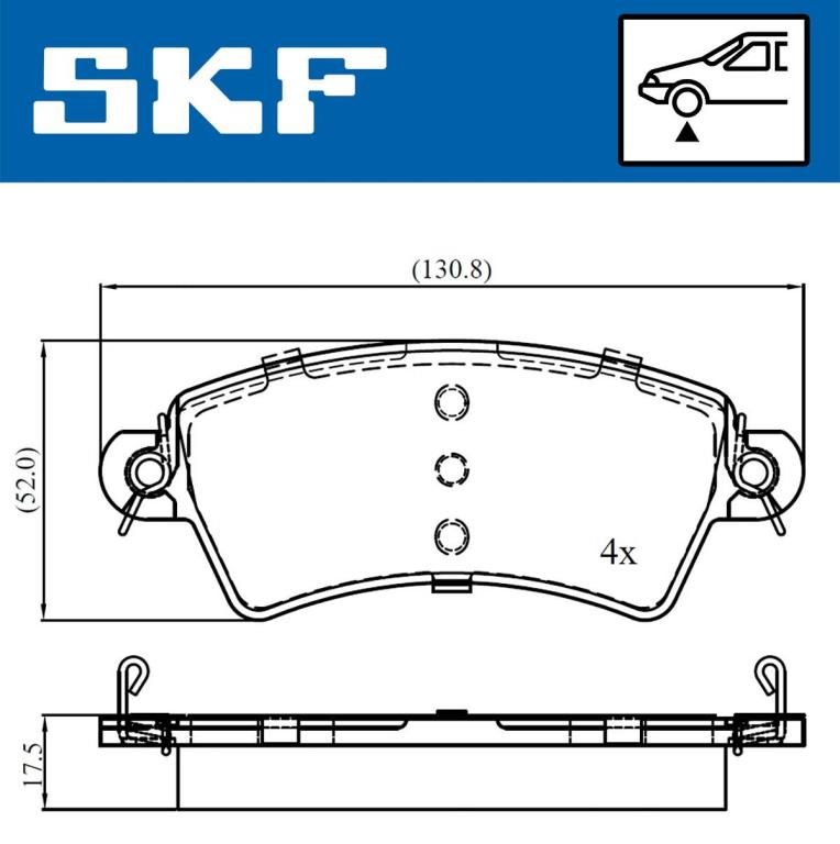 Jogo de 4 pastilhas de travão SKF ref. VKBP 80525