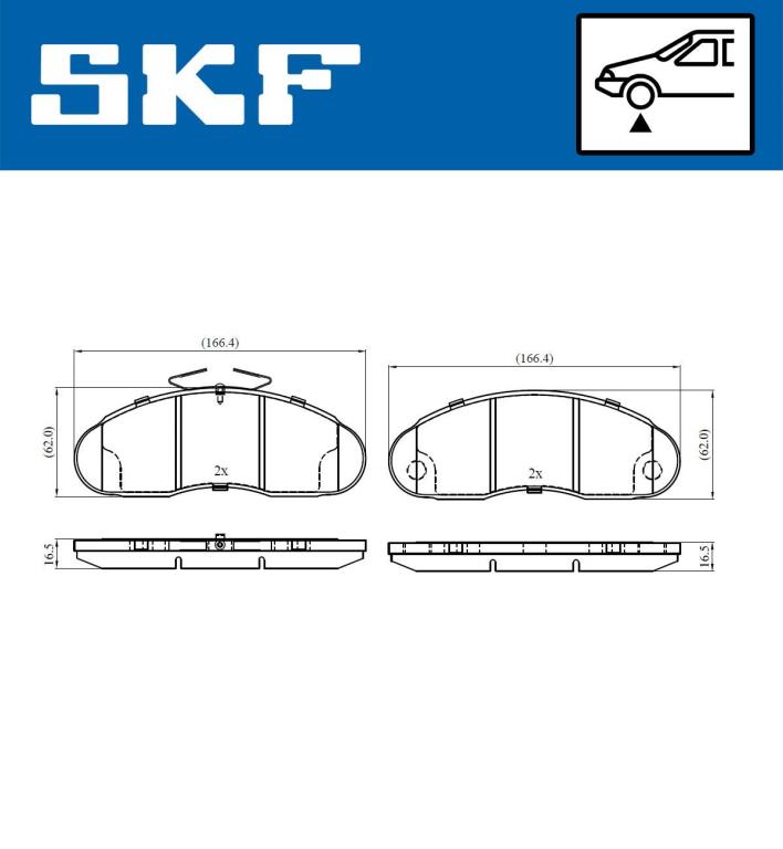Jogo de 4 pastilhas de travão SKF ref. VKBP 80526