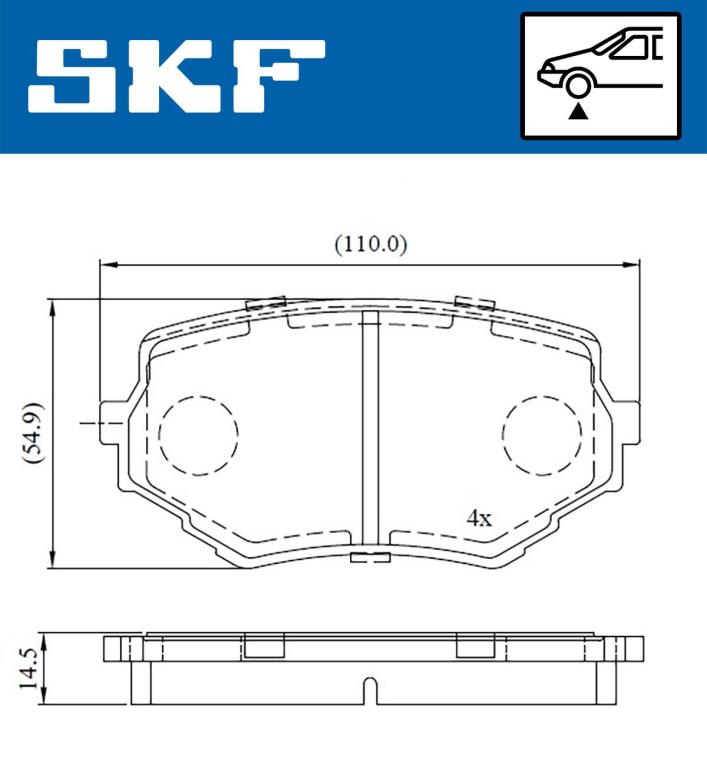 Jogo de 4 pastilhas de travão SKF ref. VKBP 80531 A