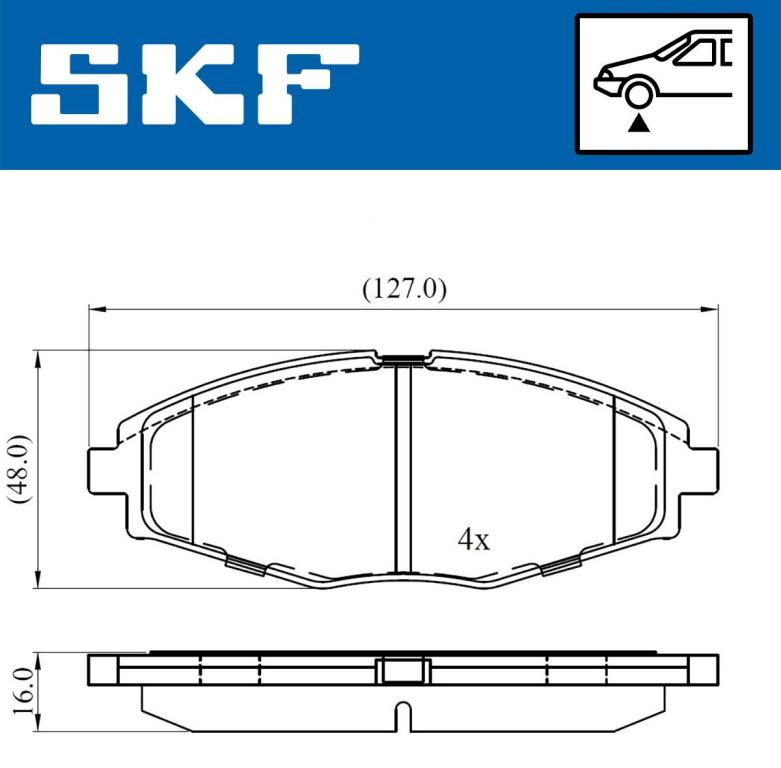 Jogo de 4 pastilhas de travão SKF ref. VKBP 80532