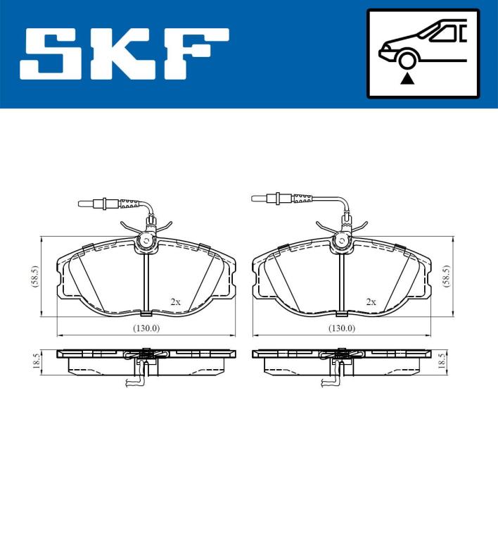 Juego de 4 pastillas de freno (Almohadilla de freno) SKF ref. VKBP 80543 E