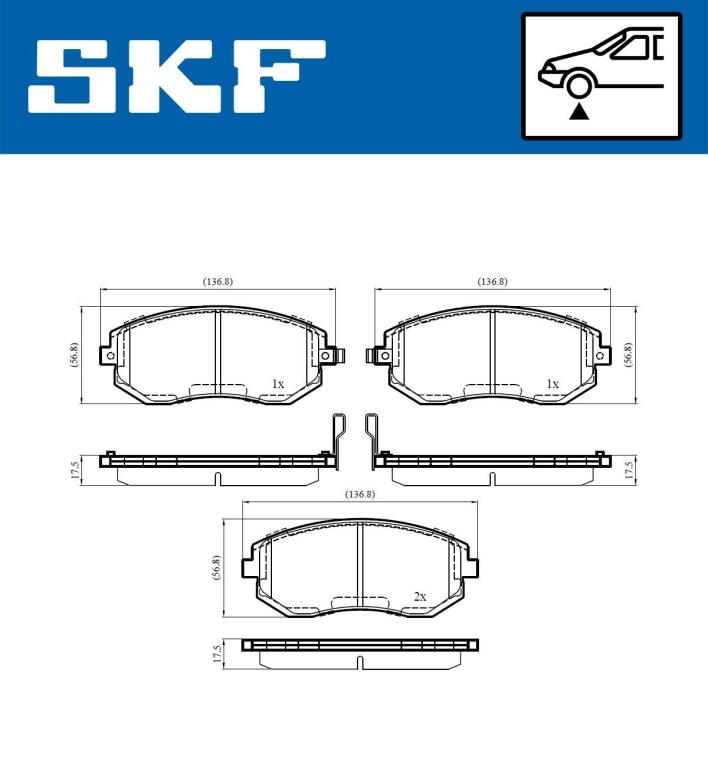 Jogo de 4 pastilhas de travão SKF ref. VKBP 80545 A