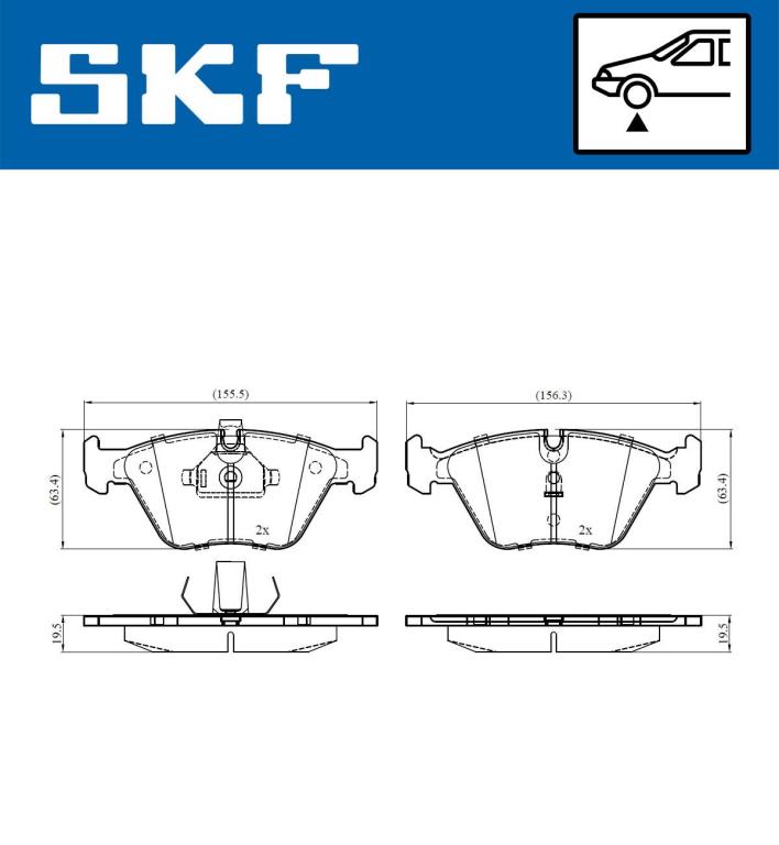 Jogo de 4 pastilhas de travão SKF ref. VKBP 80548