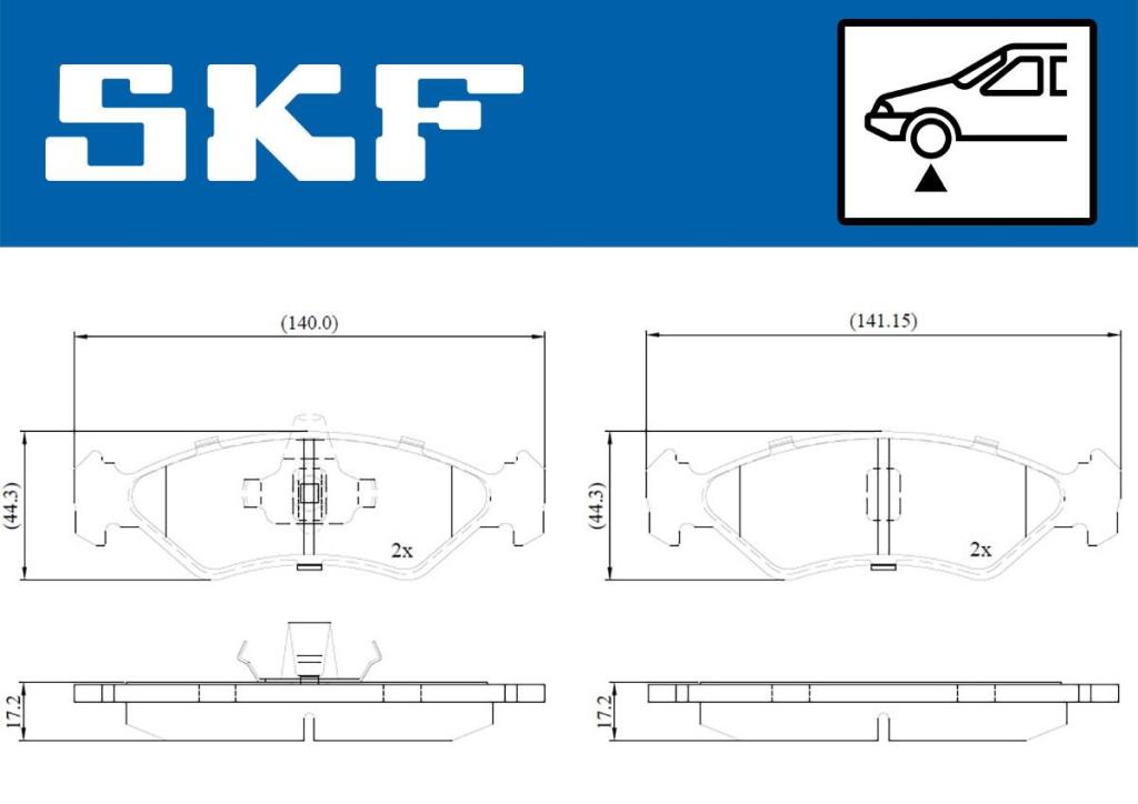 Jogo de 4 pastilhas de travão SKF ref. VKBP 80550