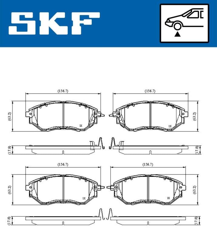 Jogo de 4 pastilhas de travão SKF ref. VKBP 80555 A