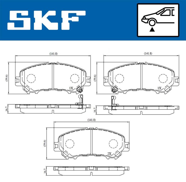 Jogo de 4 pastilhas de travão SKF ref. VKBP 80557 A