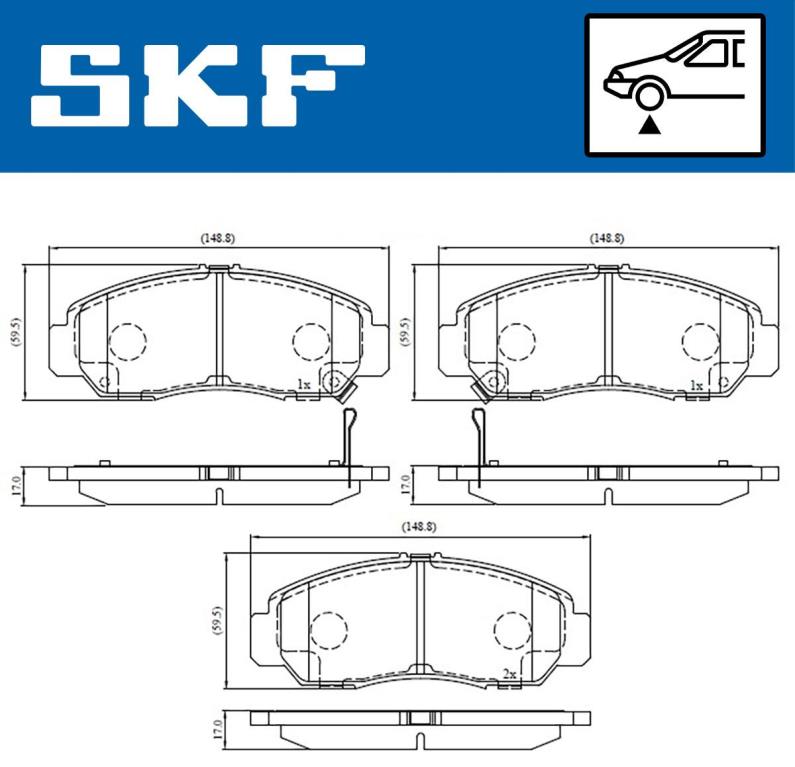 Jogo de 4 pastilhas de travão SKF ref. VKBP 80558 A