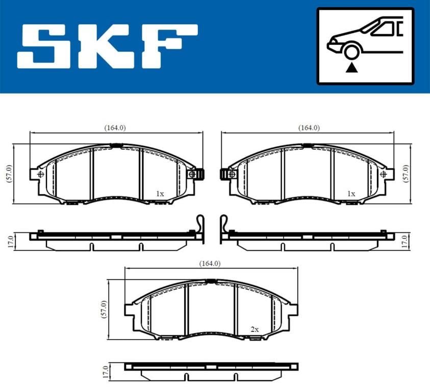 Jogo de 4 pastilhas de travão SKF ref. VKBP 80578 A