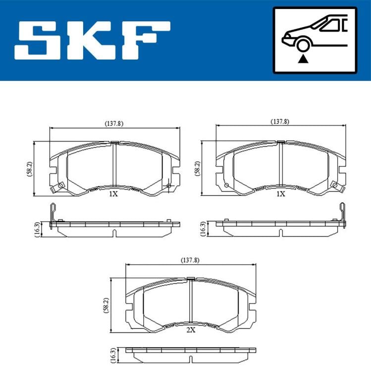 Jogo de 4 pastilhas de travão SKF ref. VKBP 80590 A