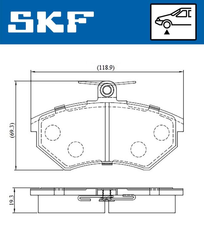 Jogo de 4 pastilhas de travão SKF ref. VKBP 80598