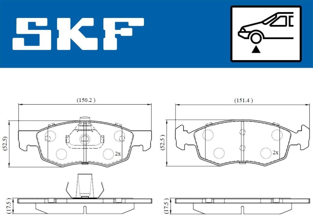 Jogo de 4 pastilhas de travão SKF ref. VKBP 80618