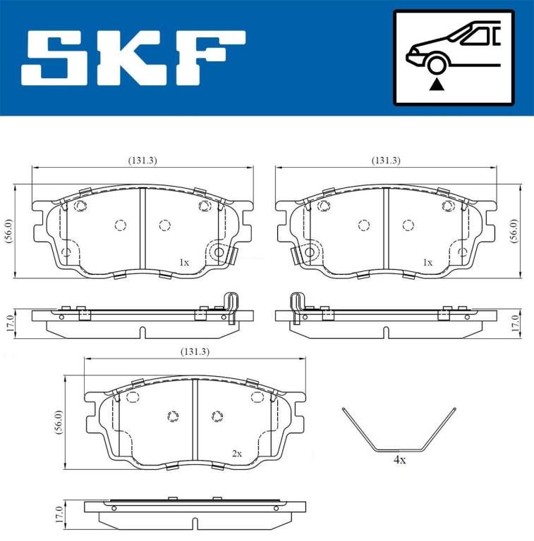 Jogo de 4 pastilhas de travão SKF ref. VKBP 80619 A