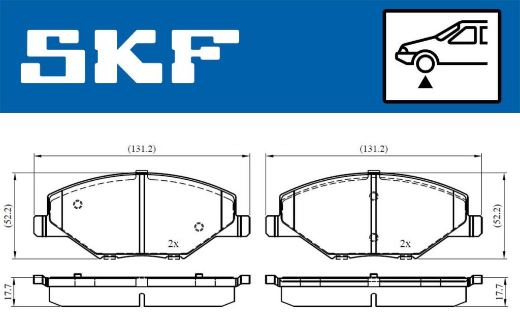 Jogo de 4 pastilhas de travão SKF ref. VKBP 80628