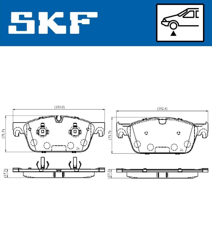 Jogo de 4 pastilhas de travão SKF ref. VKBP 80632