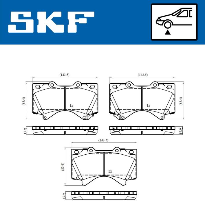Jogo de 4 pastilhas de travão SKF ref. VKBP 80635 A