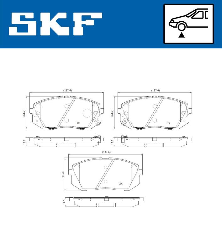 Jogo de 4 pastilhas de travão SKF ref. VKBP 80637 A