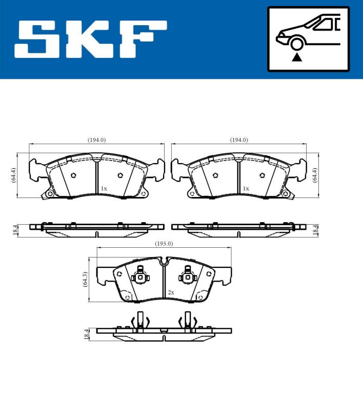 Jogo de 4 pastilhas de travão SKF ref. VKBP 80639 A