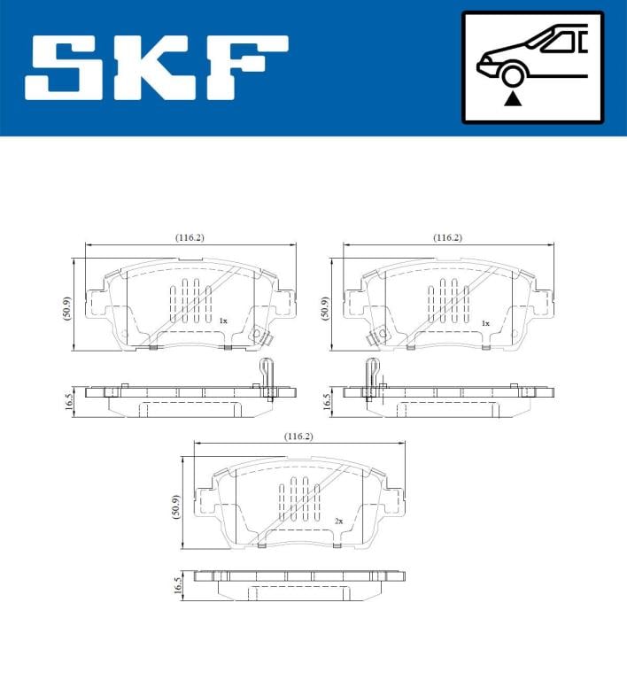 Jogo de 4 pastilhas de travão SKF ref. VKBP 80641 A