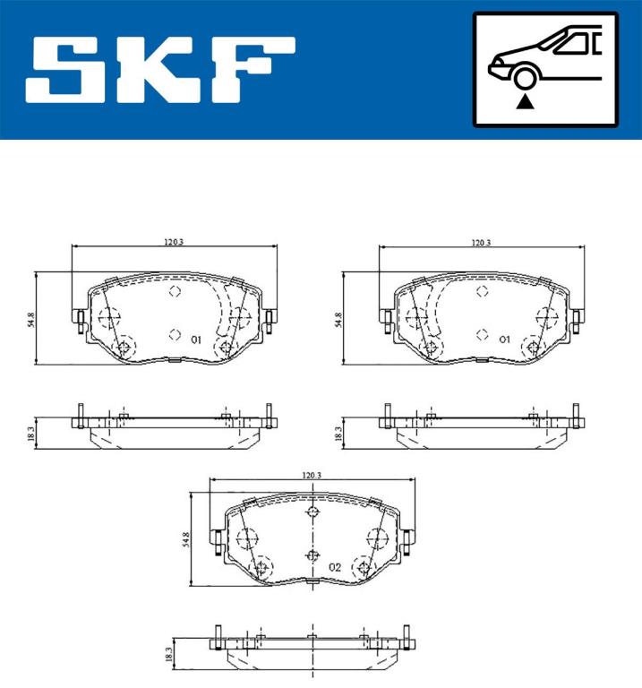 Jogo de 4 pastilhas de travão SKF ref. VKBP 81300