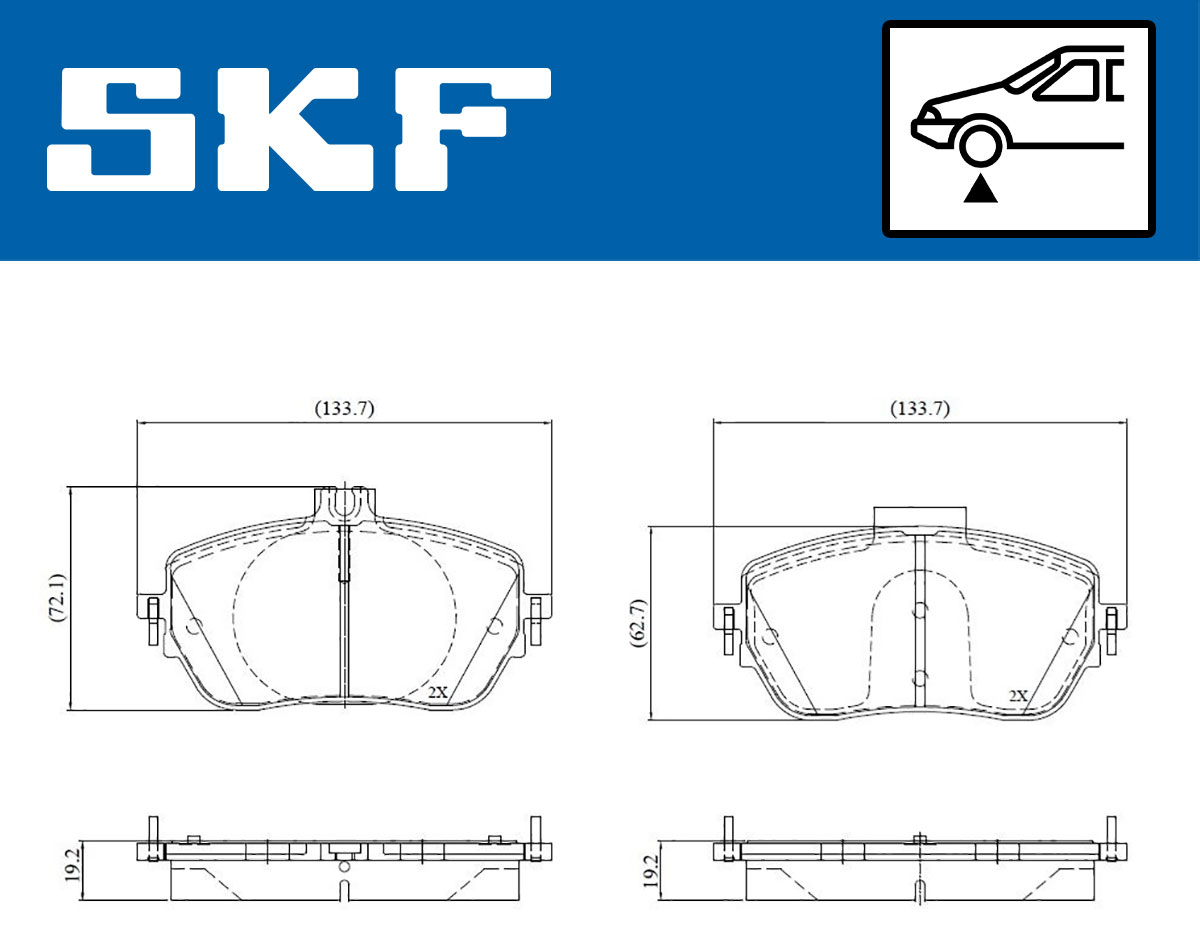 Jogo de 4 pastilhas de travão SKF VKBP 81302