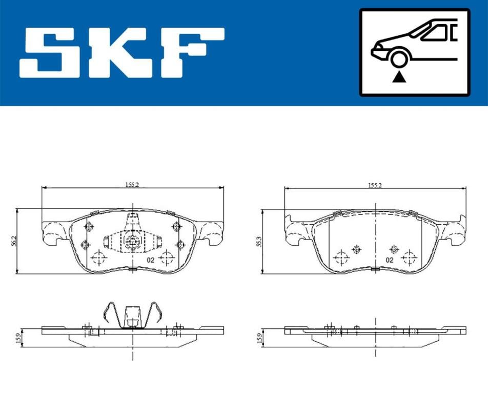 Jogo de 4 pastilhas de travão SKF ref. VKBP 81304