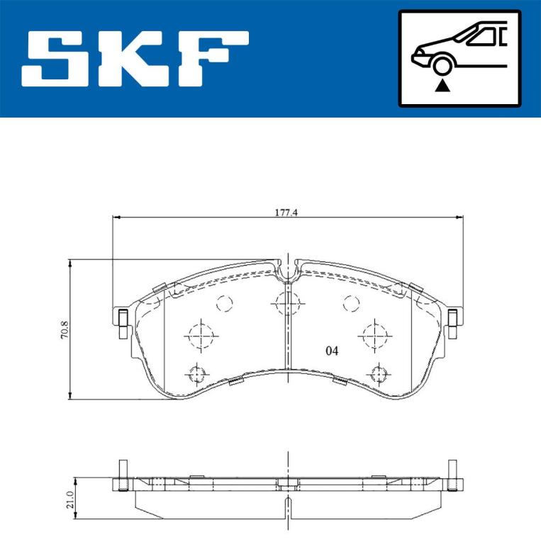 Jogo de 4 pastilhas de travão SKF ref. VKBP 81308
