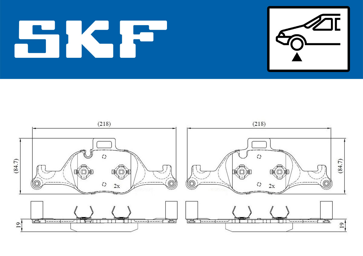 Jeu de 4 plaquettes de frein SKF VKBP 81311