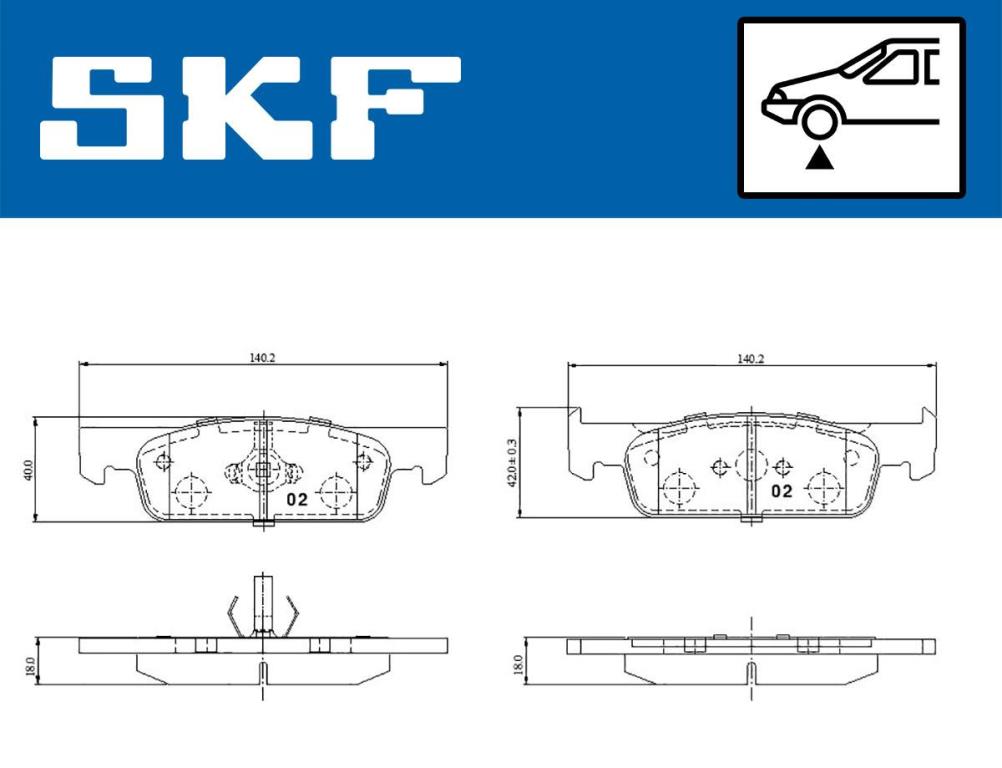 Jogo de 4 pastilhas de travão SKF ref. VKBP 81312