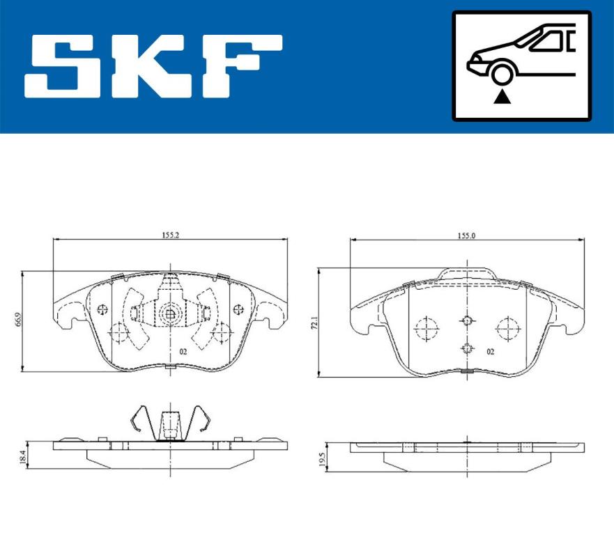 Jogo de 4 pastilhas de travão SKF ref. VKBP 81314