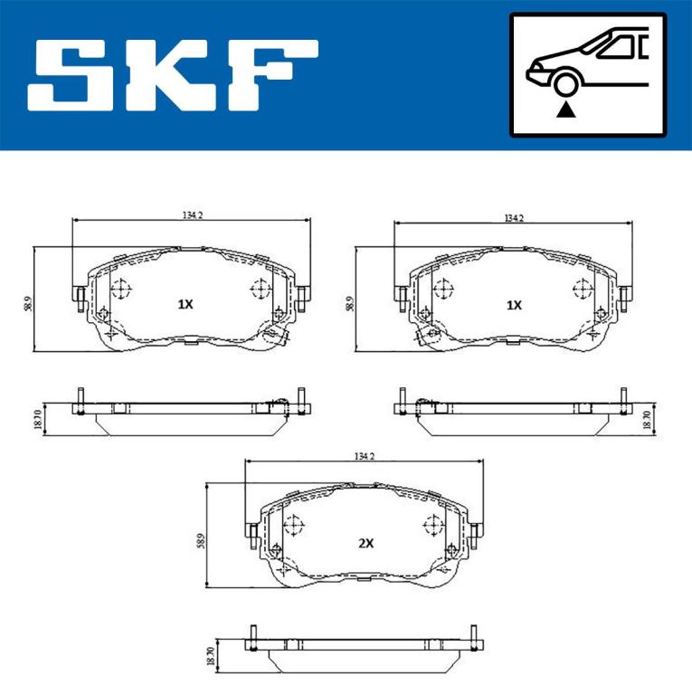 Jogo de 4 pastilhas de travão SKF ref. VKBP 81330 A