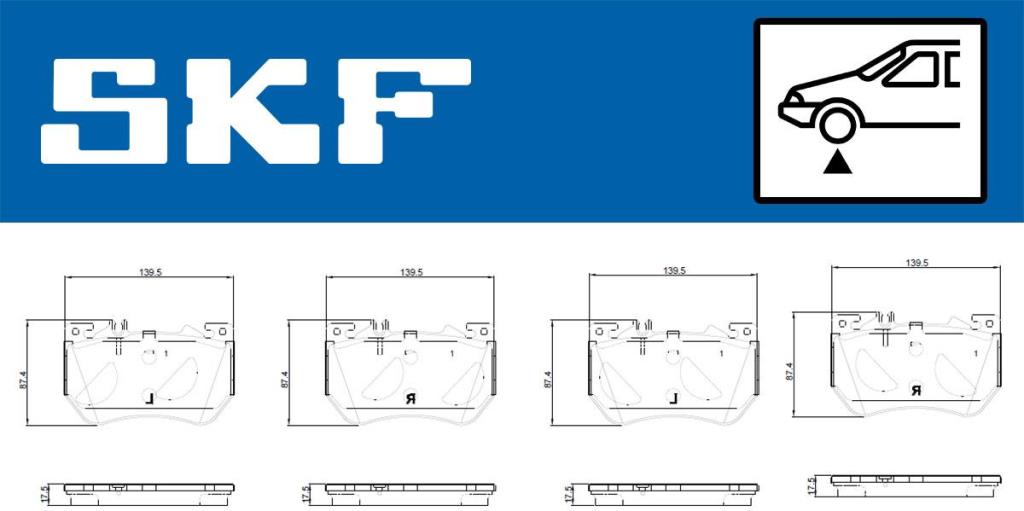 Jogo de 4 pastilhas de travão SKF ref. VKBP 81344
