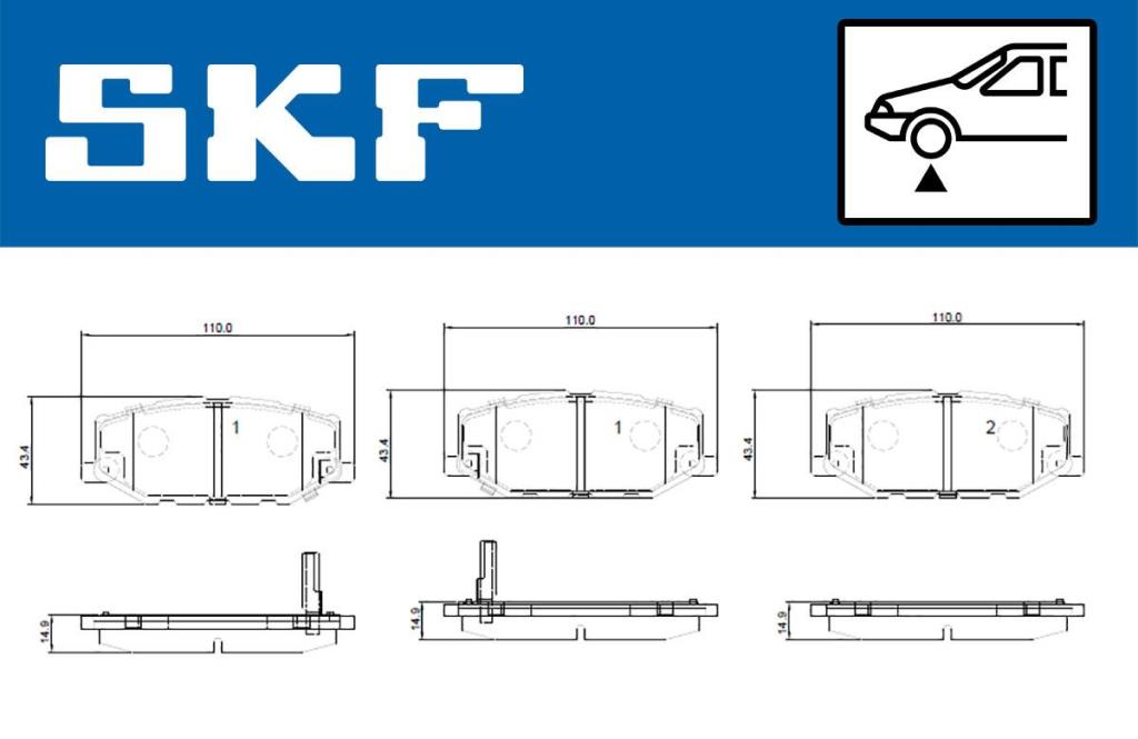 Jogo de 4 pastilhas de travão SKF ref. VKBP 81360 A