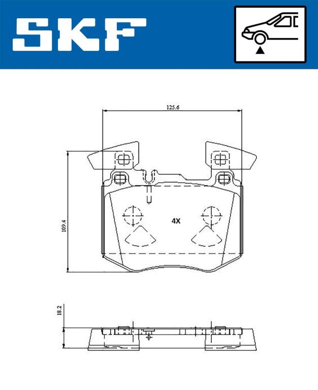 Jogo de 4 pastilhas de travão SKF ref. VKBP 81361