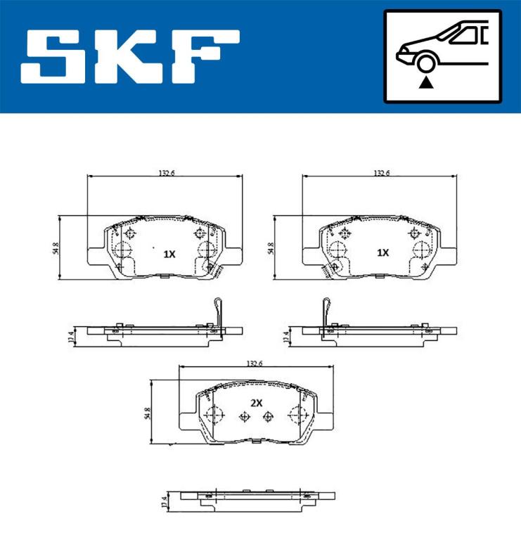 Jogo de 4 pastilhas de travão SKF ref. VKBP 81363 A