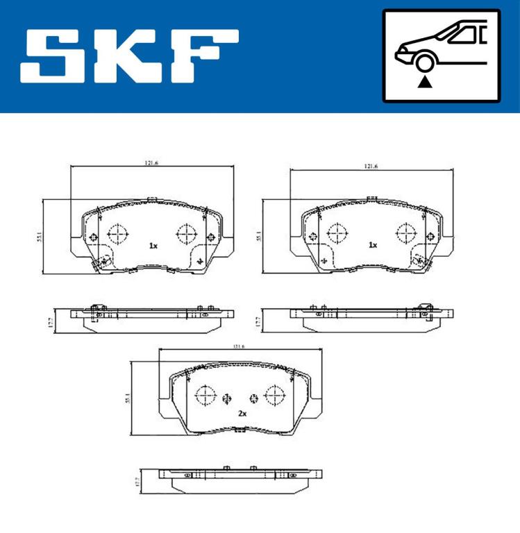 Jogo de 4 pastilhas de travão SKF ref. VKBP 81370 A