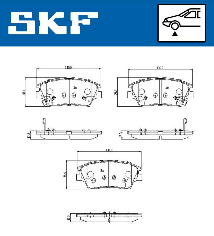 Jogo de 4 pastilhas de travão SKF ref. VKBP 81374 A
