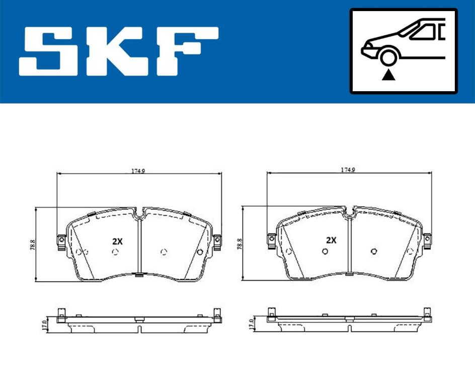 Jogo de 4 pastilhas de travão SKF ref. VKBP 81377