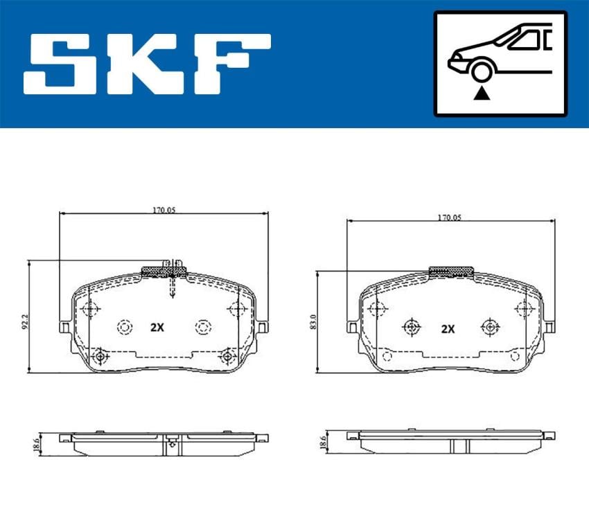 Jogo de 4 pastilhas de travão SKF ref. VKBP 81378