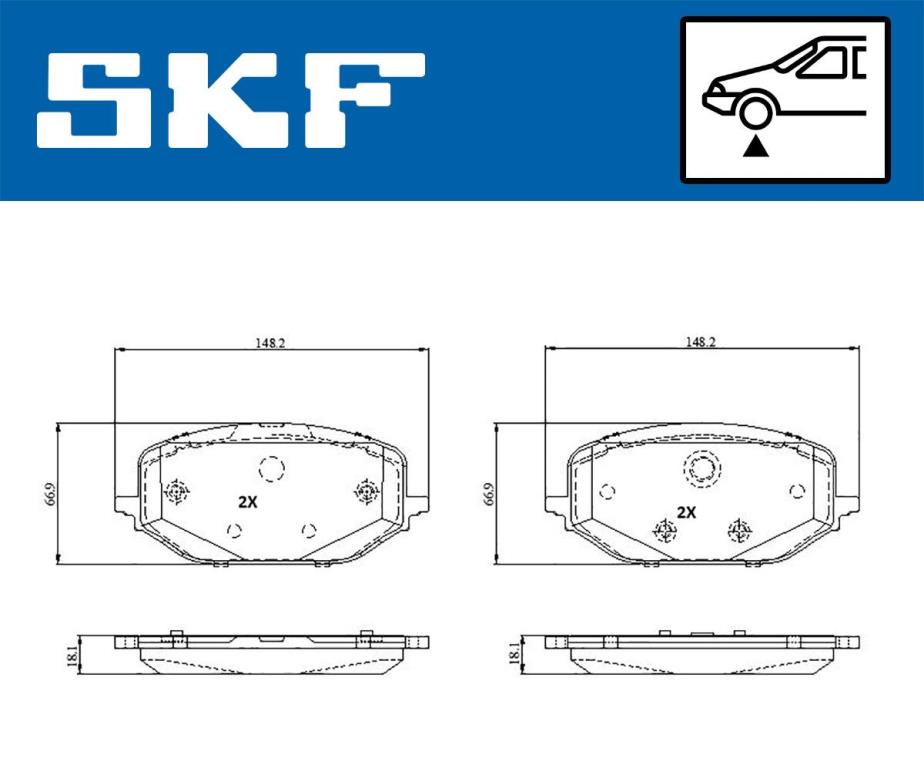 Jogo de 4 pastilhas de travão SKF ref. VKBP 81384