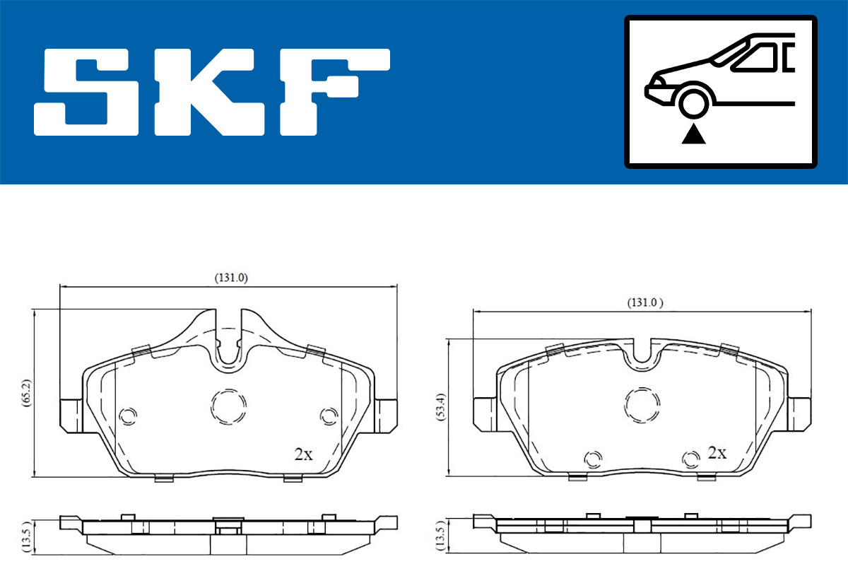 Jogo de 4 pastilhas de travão SKF VKBP 81394