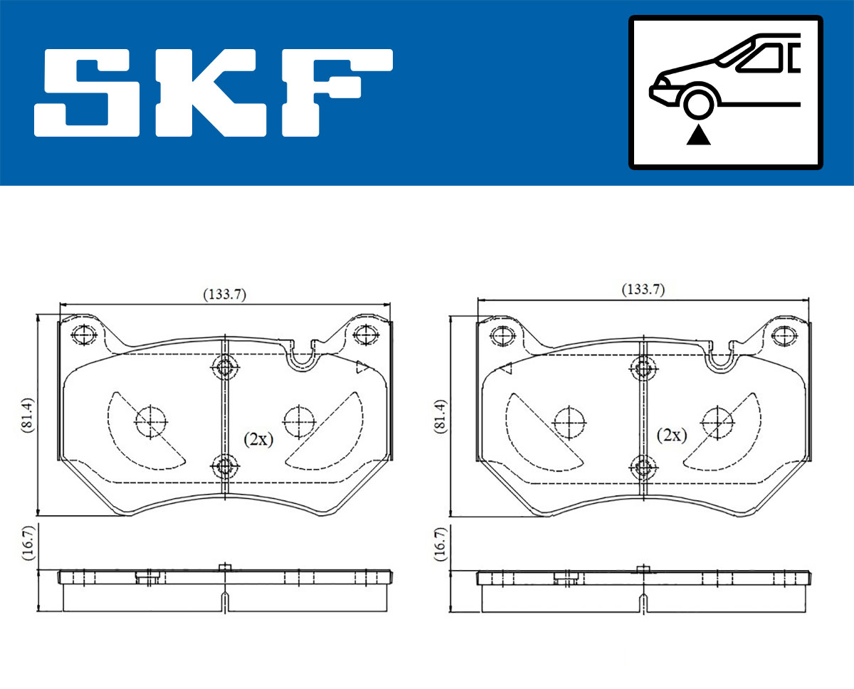 Jogo de 4 pastilhas de travão SKF VKBP 81397