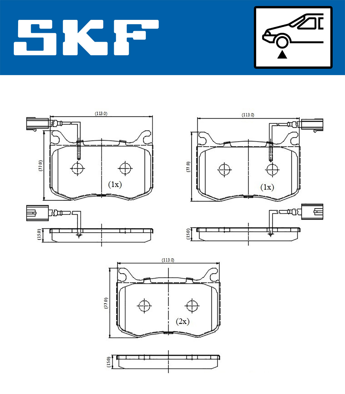 Jeu de 4 plaquettes de frein SKF VKBP 81420 E