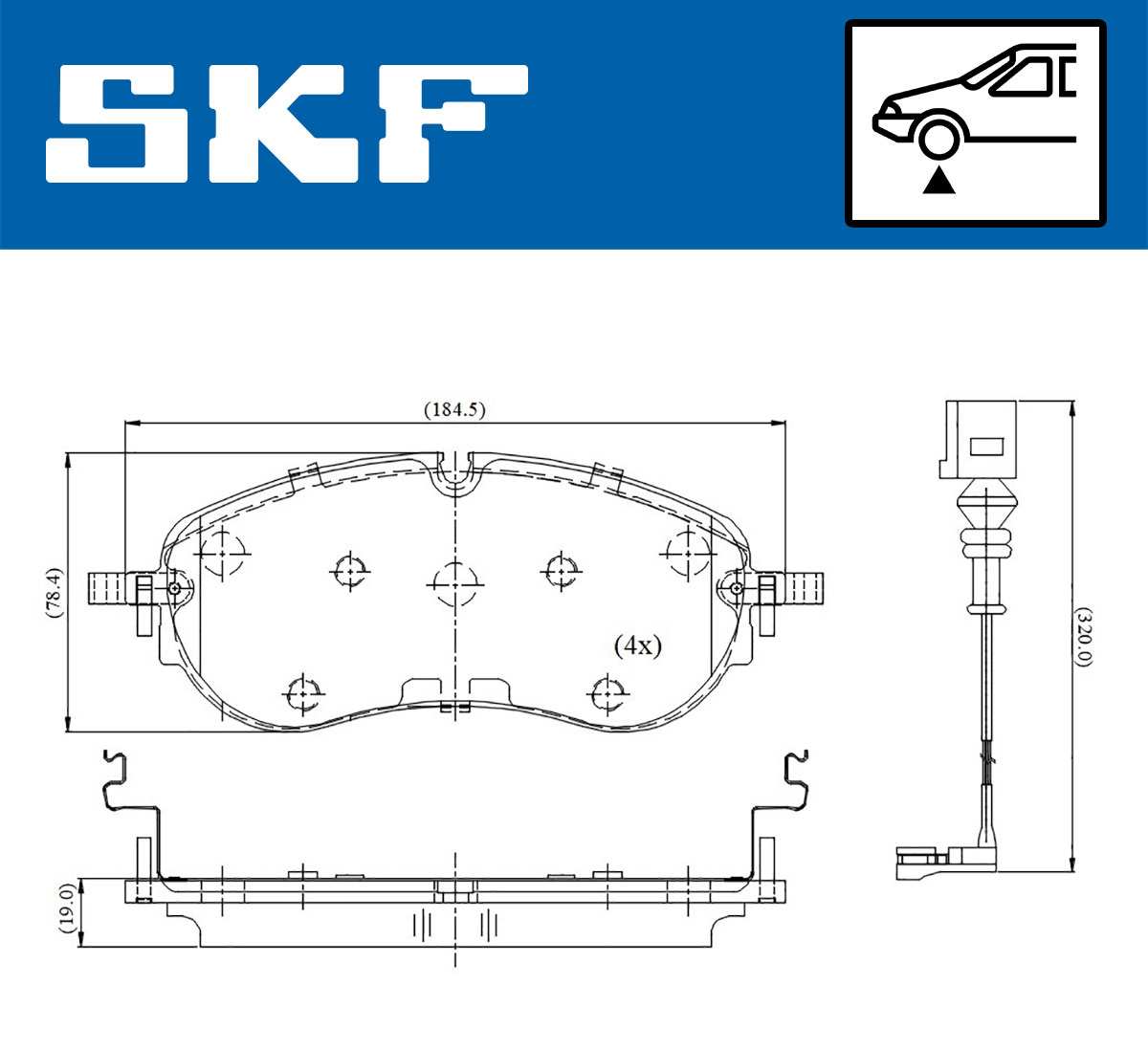 Jogo de 4 pastilhas de travão SKF VKBP 81421 E