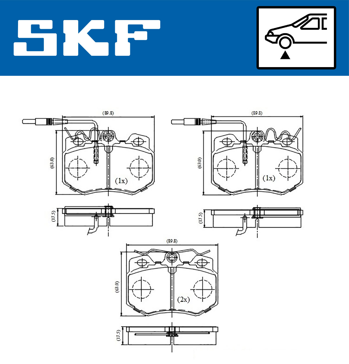 Jeu de 4 plaquettes de frein SKF VKBP 81422 E