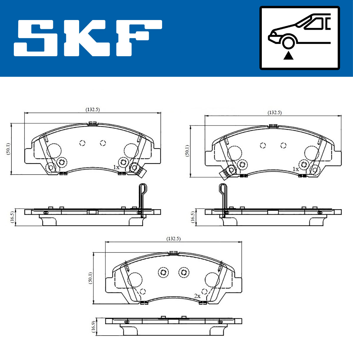 Jogo de 4 pastilhas de travão SKF VKBP 81436 A