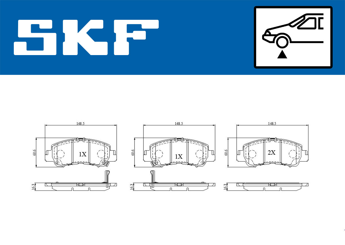 Jogo de 4 pastilhas de travão SKF VKBP 81445 A
